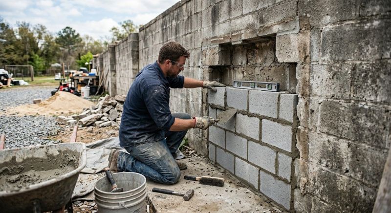Block Wall Repair in Kingston, WA