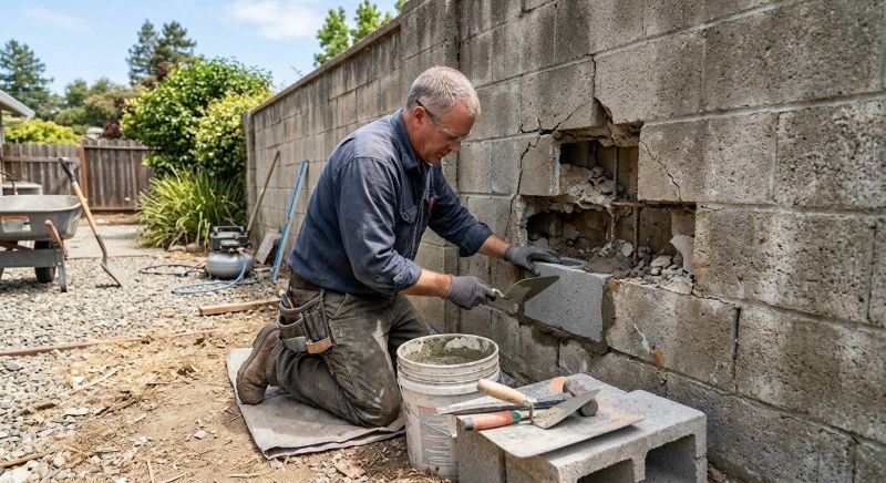 Block Wall Repair in Kingston, WA