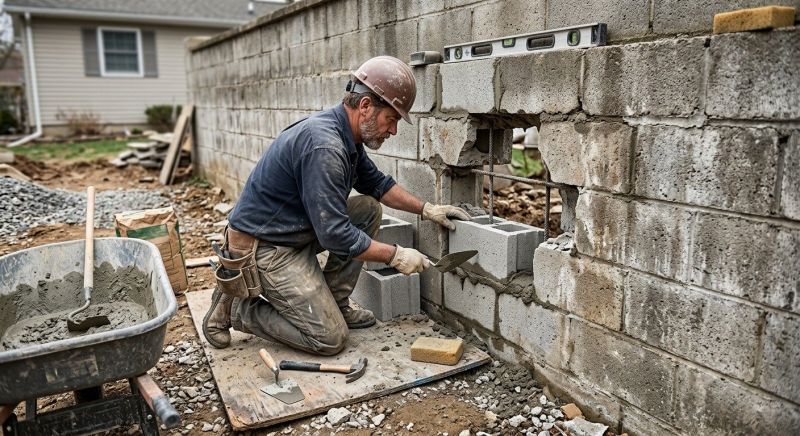 Block Wall Repair in Union, WA