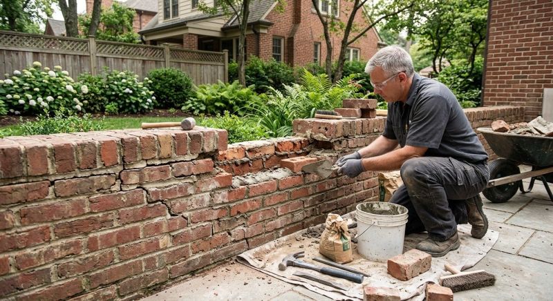 Brick Fence Repair in Kitsap County, WA