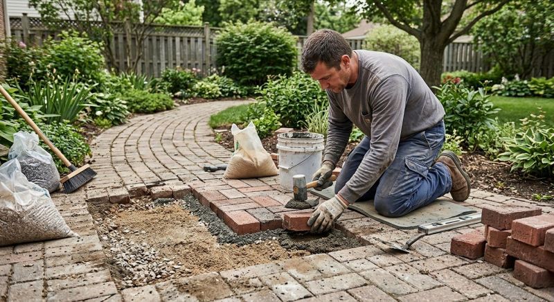 Brick Pathway Repair in Kitsap County, WA