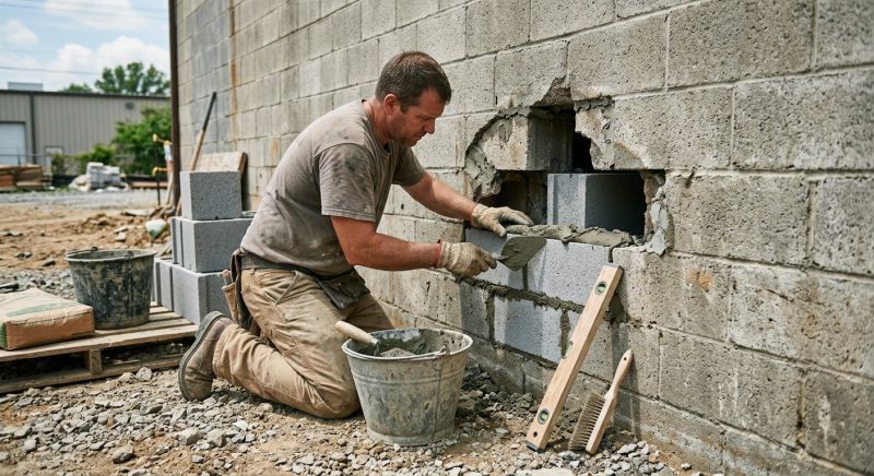 Cinder Block Wall Repair in Port Gamble, WA