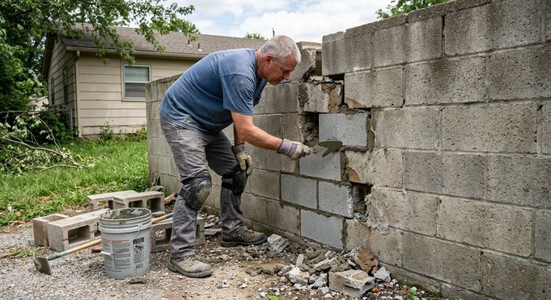 Cinder Block Wall Repair in Vashon, WA