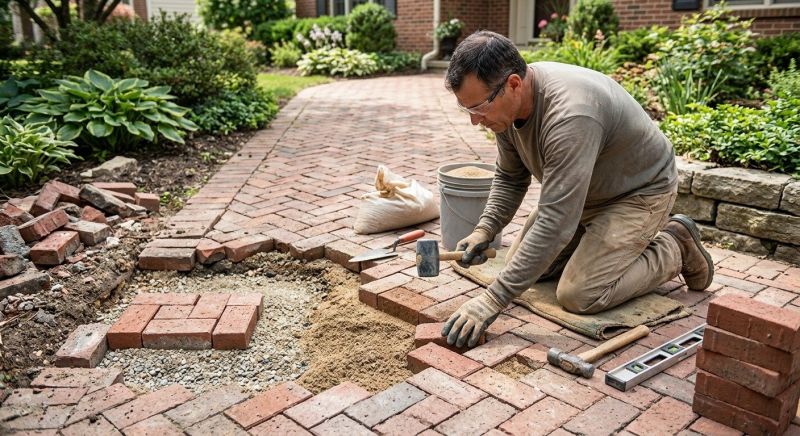 Entryway Brick Repair in Kitsap County, WA