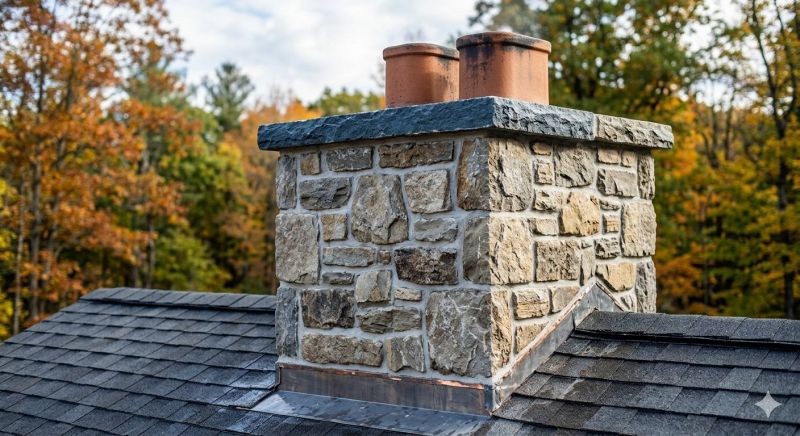 Stone Chimney Installation in Bainbridge Island, WA