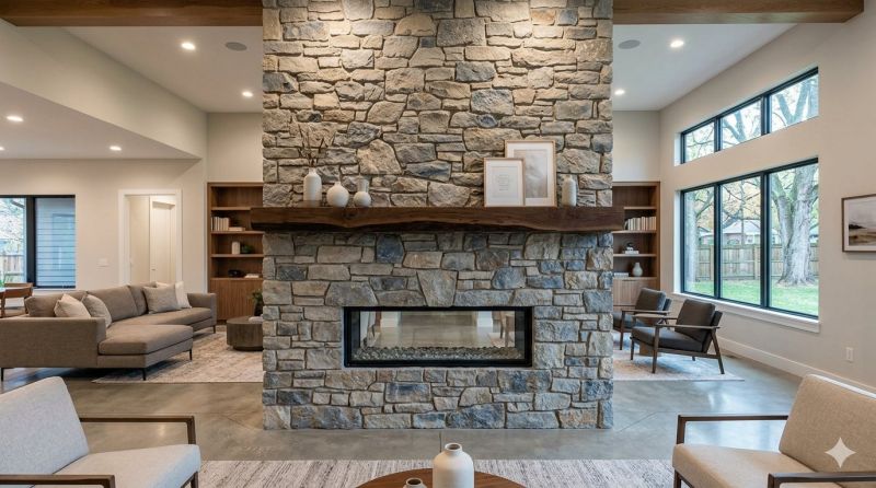 Stone Chimney Installation in Belfair, WA